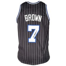 Dee Brown Unterzeichnet Orlando Schwarz Basketball Trikot (JSA)