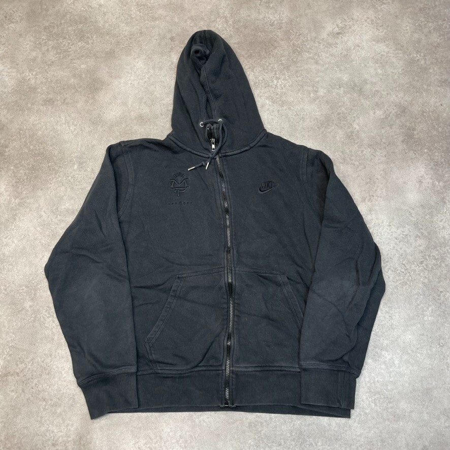 Nike Hoodie Mens Y2K Small Swoosh Vintage Full-Zip Sweatshirt, Black, Large