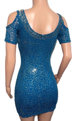 dress with long flared sleeves NOX ANABEL H1667 Fitted Glitter Satin Dress – The Gown Galleria main image 1