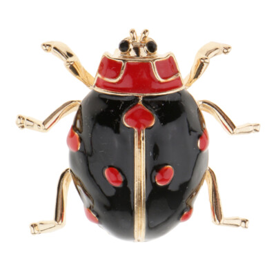 Marienkäfer Brosche für Anzug Hüte Schal Beatle Insekt Käfer Brosche Stifte Schmuck - schwarz