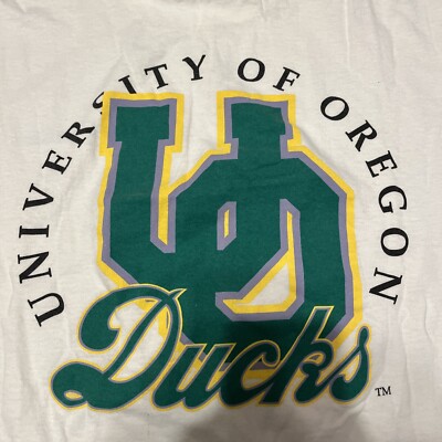 Delta Pro Weight 100% Cotton Oregon Ducks Football College NCAA T-Shirt XL Y2K