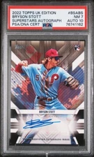 2022 Topps UK Edition Bryson Stott #BSABS Superstars Autograph PSA 7, PSA 10 Aut