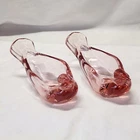 Fenton Art Glass Cranberry Bird Votives Set of 2 Candle Holder Trinket Dish