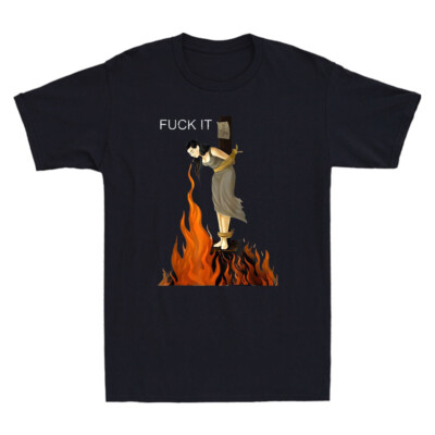 Fck It Witch Shirt Funny Fuk It Witch on Fire Graphic Men's Short Sleeve T-Shirt