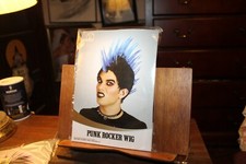 New Adult Costume Halloween Wig Seasonal Visions Punk Rocker Blue Black Spike