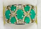 HSN Colleen Lopez Sterling Silver Sakota Emerald & White Zircon Band Ring 6 — photo 3