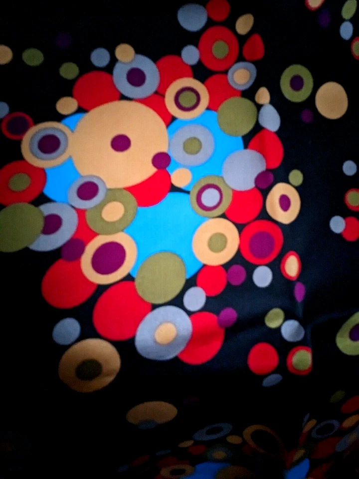 Cejon multicolor Polka dots black tone Classic Square 21x21" All Silk Scarf - Image 2 of 4