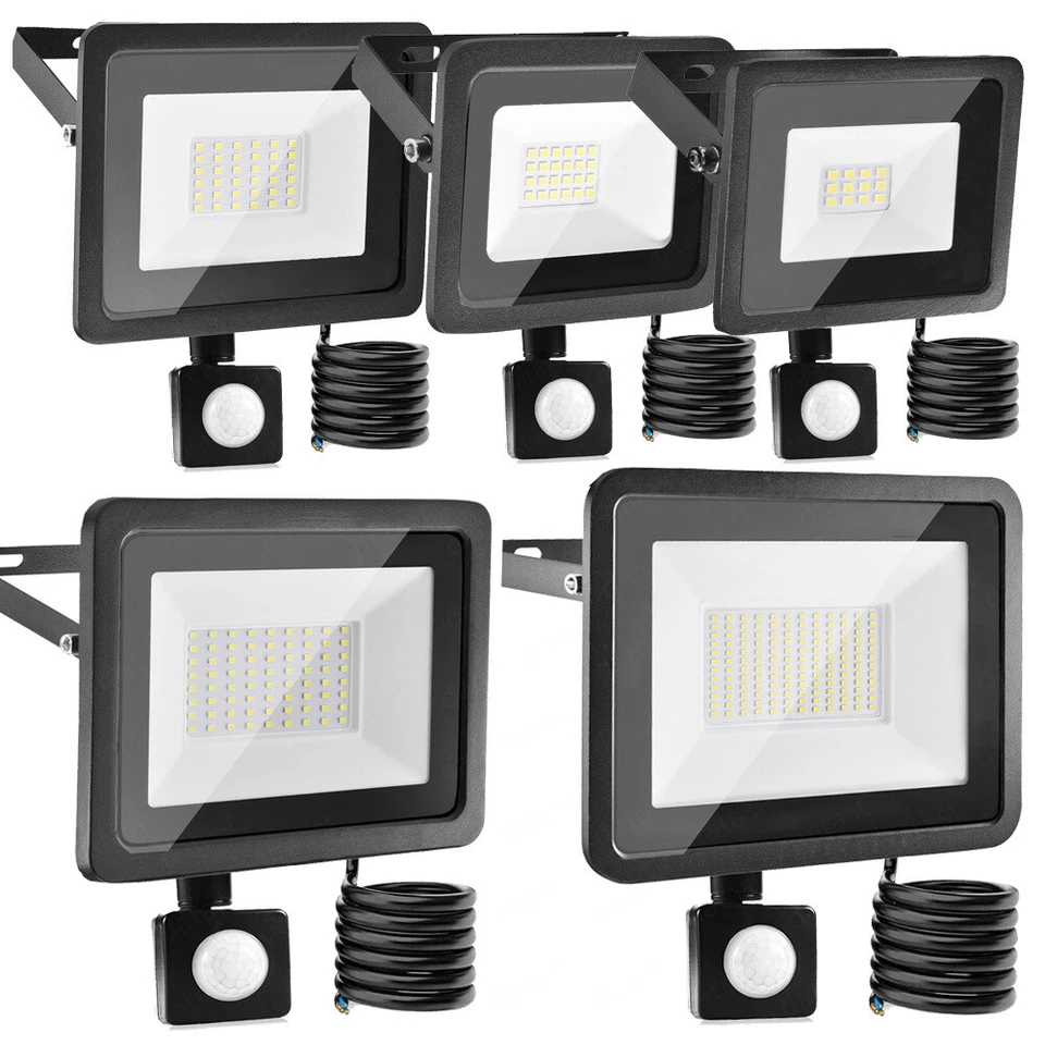 LED Fluter Strahler mit Bewegungsmelder Außenleuchte Scheinwerfer Garten Lampe - Bild 2 von 4