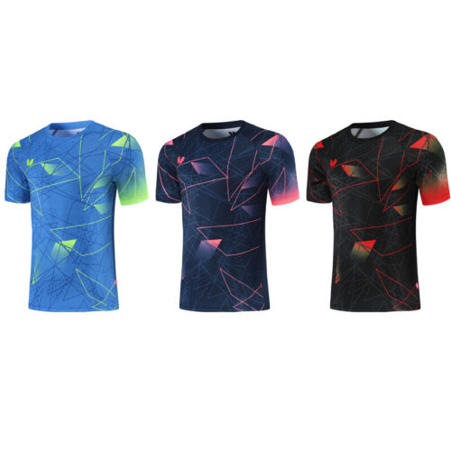 T-shirts de sport hommes vêtements de tennis de table tennis manches courtes tee-shirts  - Photo 1/12