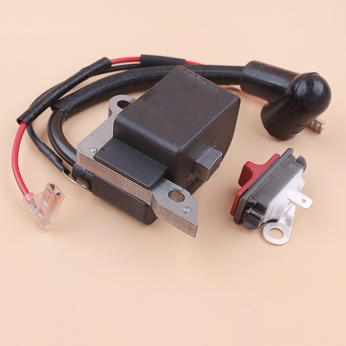 Ignition Coil Module & On Off Kill Switch Fit Husqvarna 136 137 141 142