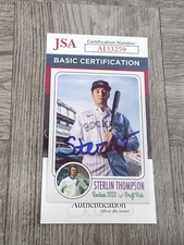 STERLIN THOMPSON 2022 DRAFT PICK  JSA CERTIFIED AUTOGRAPH. ROCKIES.