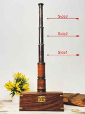 Marine Nautical Antique Solid Brass Pirate Spyglass Telescope 16 " in Wooden Box
