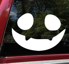 Pumpkin Face Vinyl Decal V3  Halloween Creepy Smile Scary  Die Cut Sticker