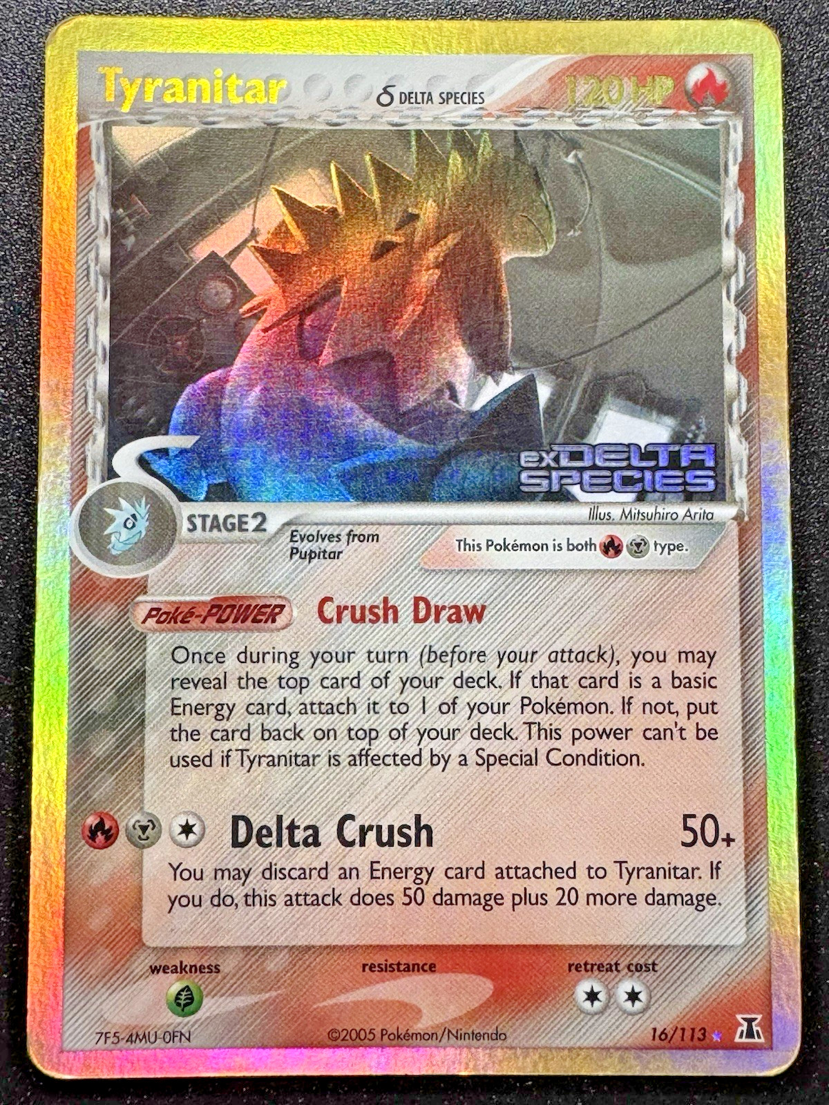 Tyranitar 16/113 EX Delta Species Pokemon Card Reverse Holo Foil Rare MP