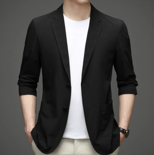 Solid single breasted party men's blazer sale