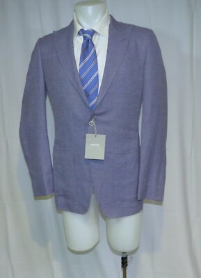 Tom Ford Base S Purple Weave Silk Linen Blend Two Button Sport Coat 38R NWT