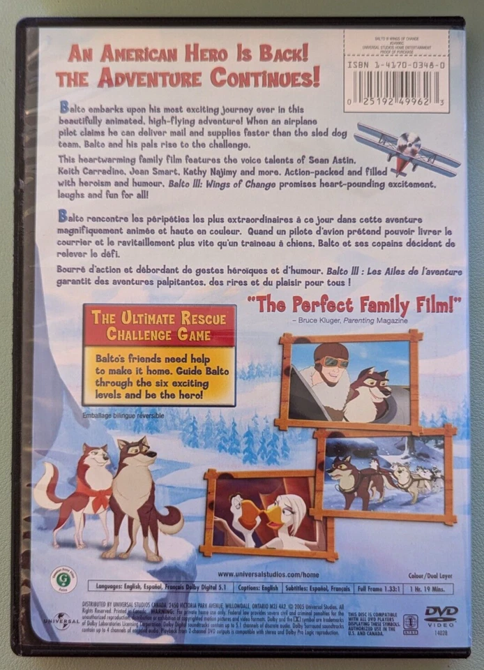 Balto III: Wings of Change (DVD, 2005, Canadian) - Image 2 of 2