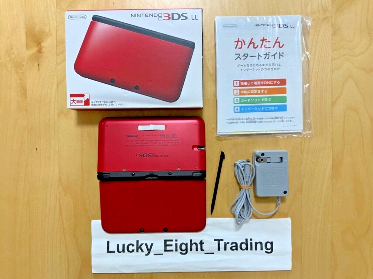 Nintendo 3DS XL LL Red Black Console Charger Box Japanese ver [BOX