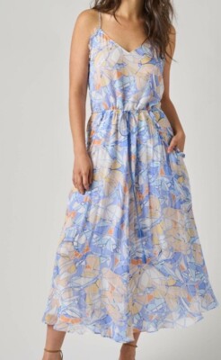 JOIE   Hollie Maxi Dress Size Medium Hydrangea Multicolor NWT  MSRP 298
