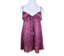 Victoria s Secret Medium Vintage Babydoll Nightie Top Snakeskin Red Purple Y2K