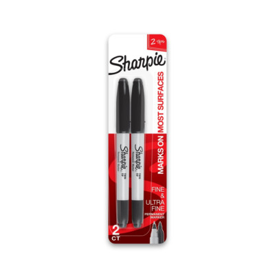 Sharpie Twin Tip Permanent Markers, Fine and Ultra Fine, Black, 2 Count LOOK!!!!