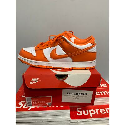 Nike Dunk Low Orange White SP Syracuse Size 11.5 Used SHIPS NOW | eBay