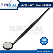 10 Pcs Mouth Exam Mirrors Plastic Dental & Veterinary Instruments High-Quality