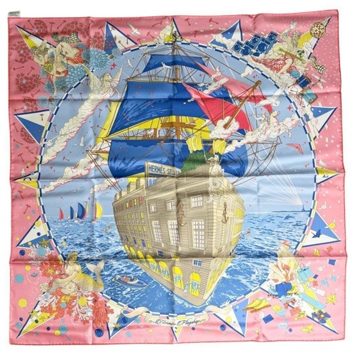 Unused w/box HERMES Carre 90 Flagship Silk Scarf 90cm Pink - Picture 5 of 16