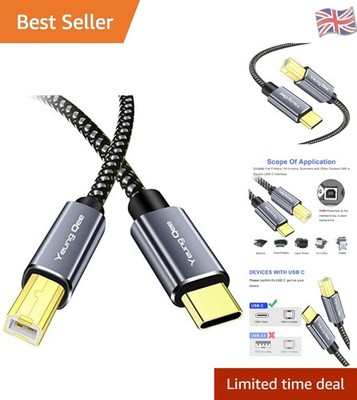 Geflochtenes 0,5 m USB C auf USB B Druckerkabel - Robuste Verarbeitung für effiziente Übertragungen