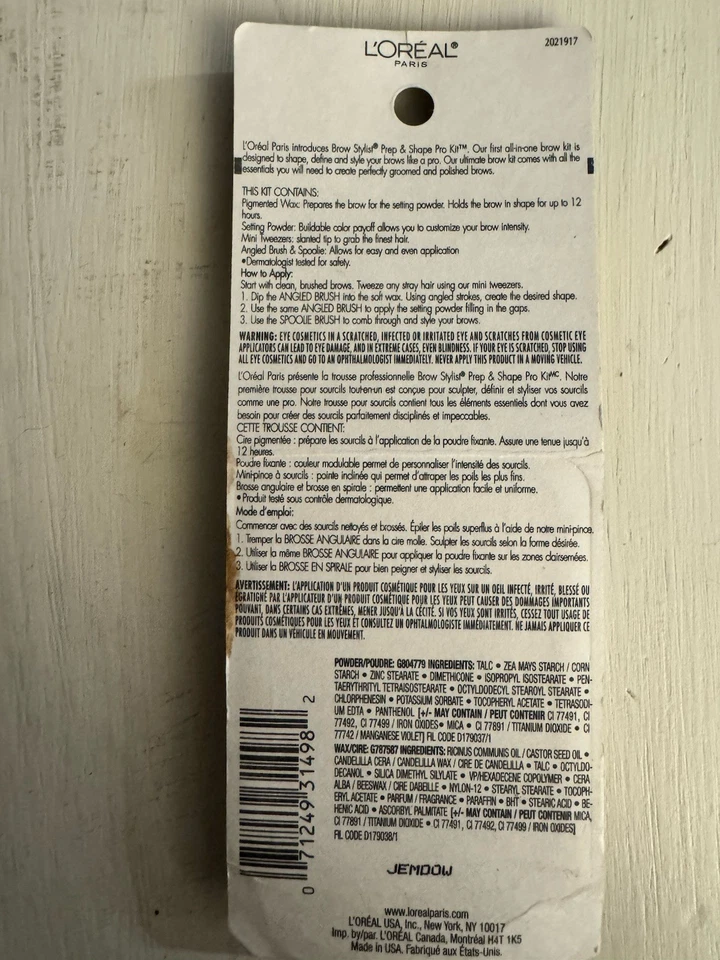 LOREAL Brow Stylist Prep & Shape PRO KIT ~ MEDIUM - DARK #387 NEW SEALED . 12 Oz - Image 4 of 4