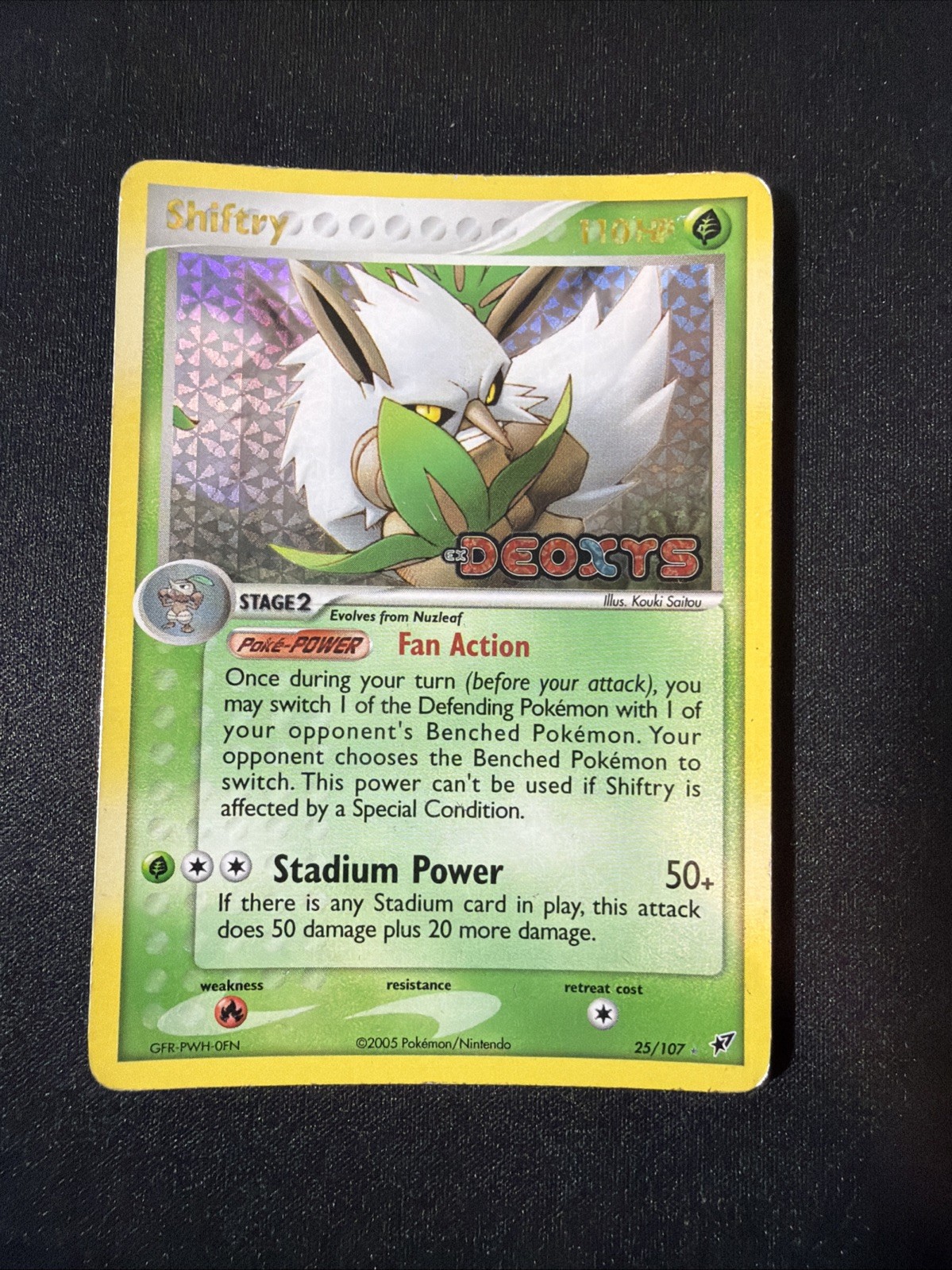 Pokémon TCG Shiftry 25/107 Ex Deoxys Stamped Holographic - MP/HP
