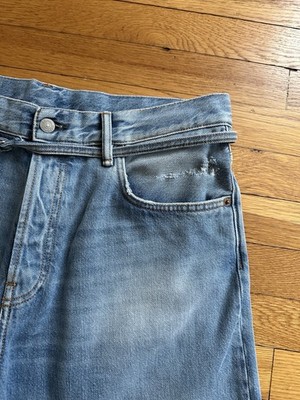 Acne Studios 1991 TOJ Light Blue Distressed Loose Fit Cotton Denim
