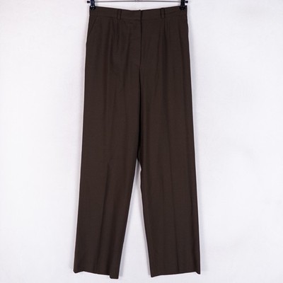 Zanella Jenna Dress Pant 8 Brown Wool Blend Straight Leg Quiet Luxury Minimalist