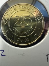 2002 Nicaragua Nicaraguan 25 Centavos National Emblem Coin Item 583