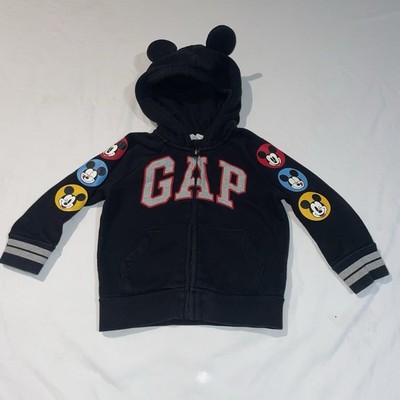Gap Kids Mickey Mouse Hoody Zip Up Toddler Size 3T Unique Cute    3D