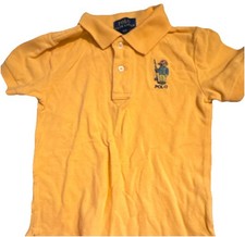 Polo Ralph Lauren Boys 3T Yellow Polo Bear Embroidered Cotton Short Sleeve Shirt