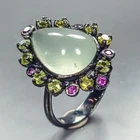 Fine Art ring 10 ct Natural Aquamarine Ring 925 Sterling Silver Size 8 /R460641