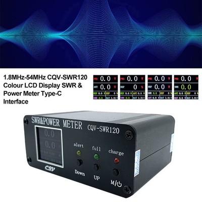 120W Digitales SWR-Messgerät Farbdisplay SWR-Meter 1.8MHz-54MHz Alarmfunktion