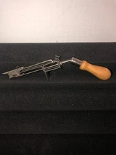 Vintage Rug Hooking Tool Machine with Wooden Handle