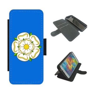 Yorkshire Flagge Design Handy Hülle Flip Wallet für iPhone Samsung York Rose County