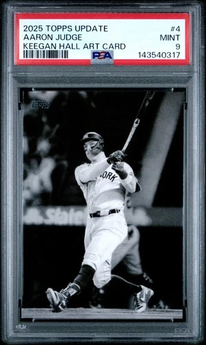 2025 TOPPS UPDATE KEEGAN HALL ART CARDS #4 AARON JUDGE PSA 9
