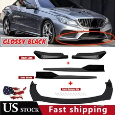 Front Bumper Lip Chin Spoiler Body Kit Splitter Side Skirt For Mercedes-Benz