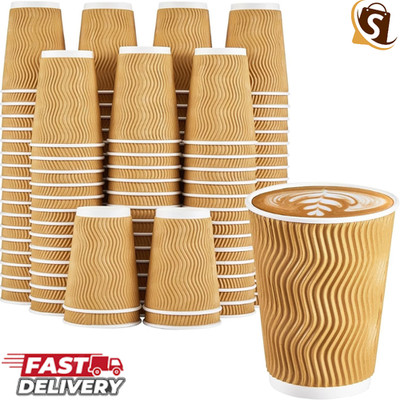 12 Unzen Kräuselung Wand Papier Kaffeetassen Wellpappe Isoliert Heiß & Kalt Getränk Tassen