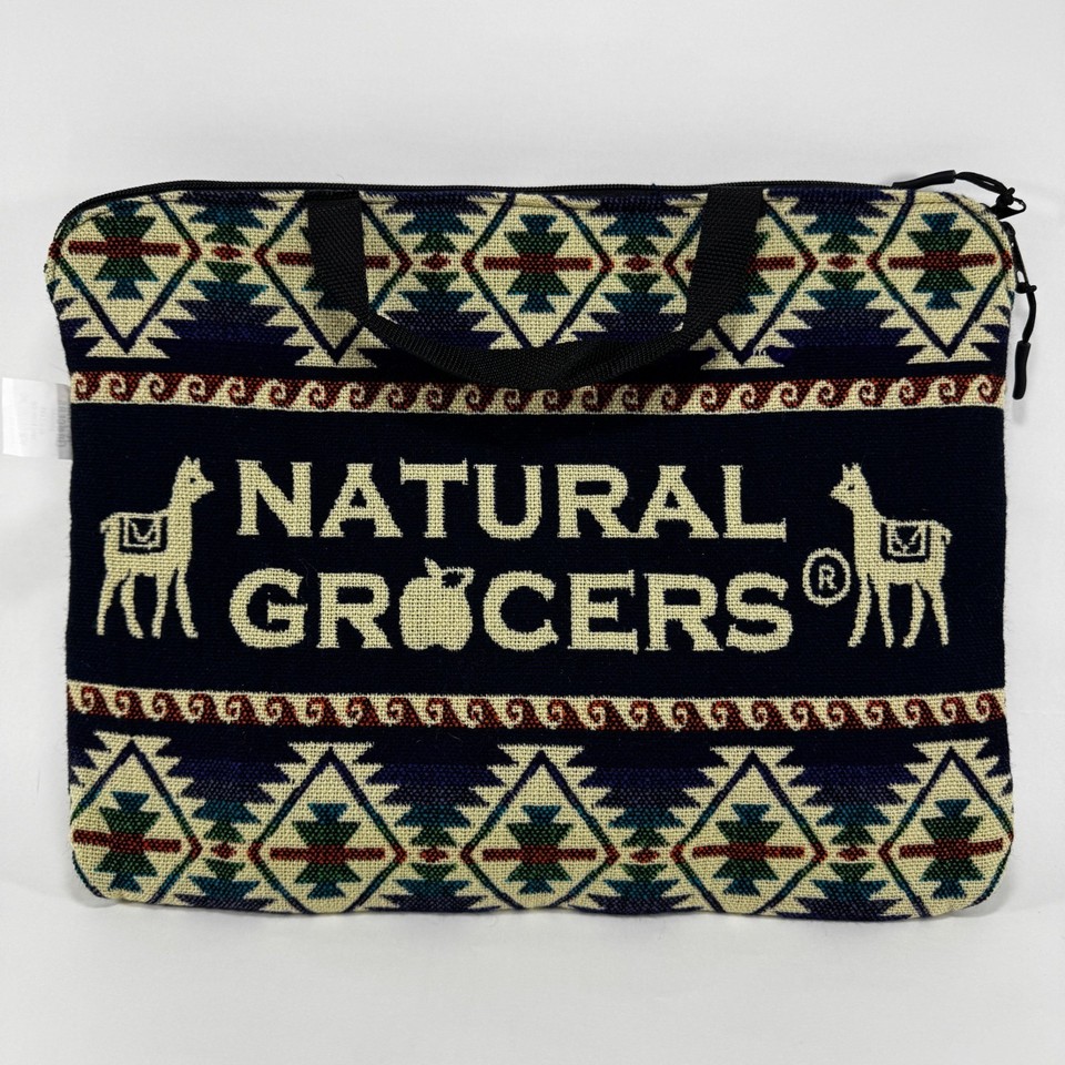 Natural Grocers Bag Tote Computer Shopping Wool Zip Case Handles | eBay