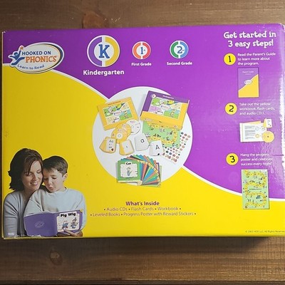 Hooked on Phonics Kindergarten Reading Set Books Cards CDs 4-7 Years
