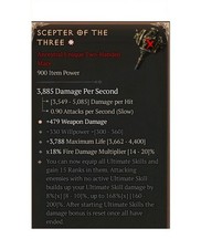 Diablo 4 S13 Scepter Of The Three 1ga 168 Unique Mace Warlock Weapon Item Gear