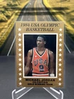 1984 USA Olympic Basketball Michael Jordan Co-Captain Gold Winning Team Card