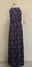 French Grey Women’s Soft & Stretchy Floral Knit Maxi Dress, Sz Lg