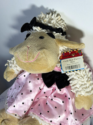 Vintage Wacky Bear Factory Sheep Plush Pink Dress Style 01020035 Stuff It Love