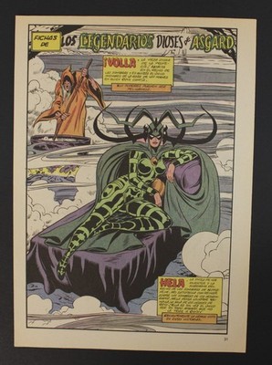 1980s HELA & VOLLA Poster 10'' x 6.5'' Spanish Vintage Marvel Thor - READ